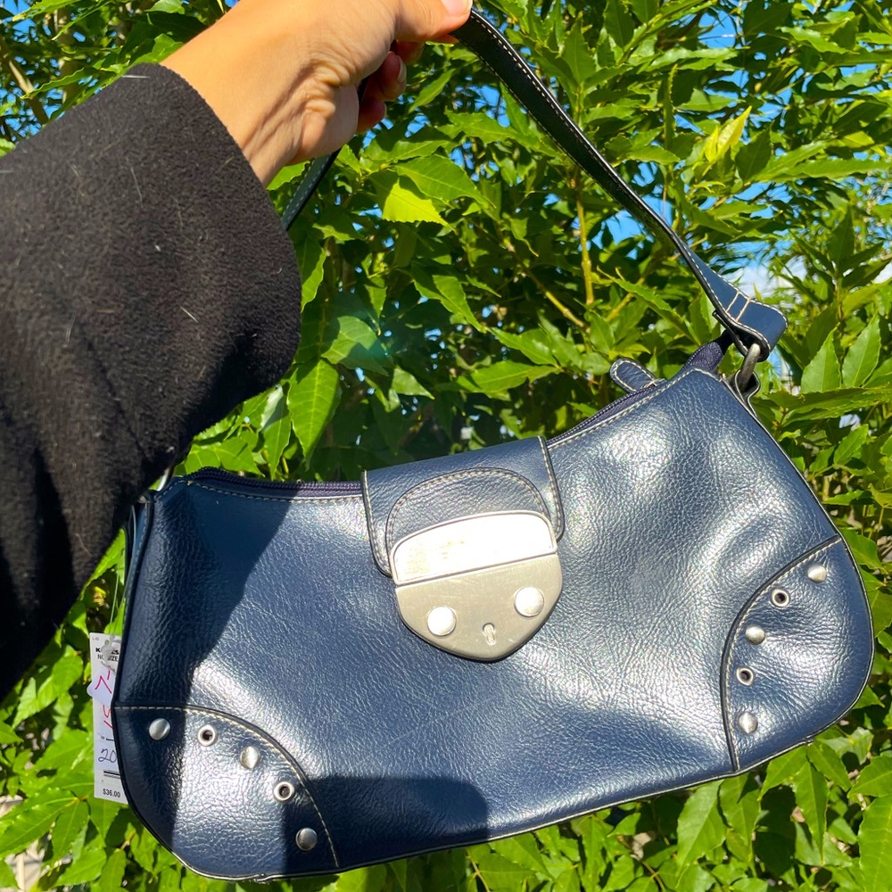Apt. 9 Navy Blue Buckle Bag, size: MED